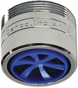 Danco 10486 Laminar Water Saving Faucet Aerator, 15/16-27 x 55/64-27 Male x Female Thread, Brass, Chrome Plated, 1.5 gpm