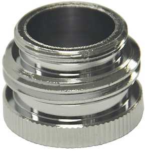 Danco 10509 Hose Aerator Adapter, 55/64 x 3/4 x 55/64 in, Male/GHTM x Female, Brass, Chrome-Plated