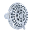 Danco 12017 Fixed Showerhead, Round, 1.8 gpm, 1/2 in Connection, 5-Spray Function, Plastic, Chrome, 4.13 in Dia