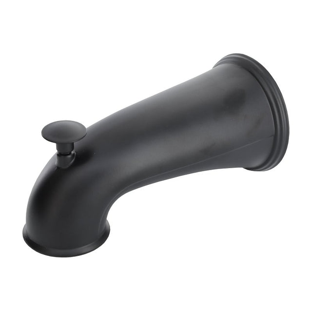 Danco 11080 Decorative Tub Spout with Pull-Up Diverter, 6-1/4 in L, Metal, Matte Black