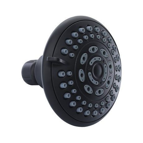 Danco 12023 Shower Head, Round, 1.8 gpm, 1/2 in Connection, 5-Spray Function, Plastic, Matte, 4.13 in Dia, 4 in L