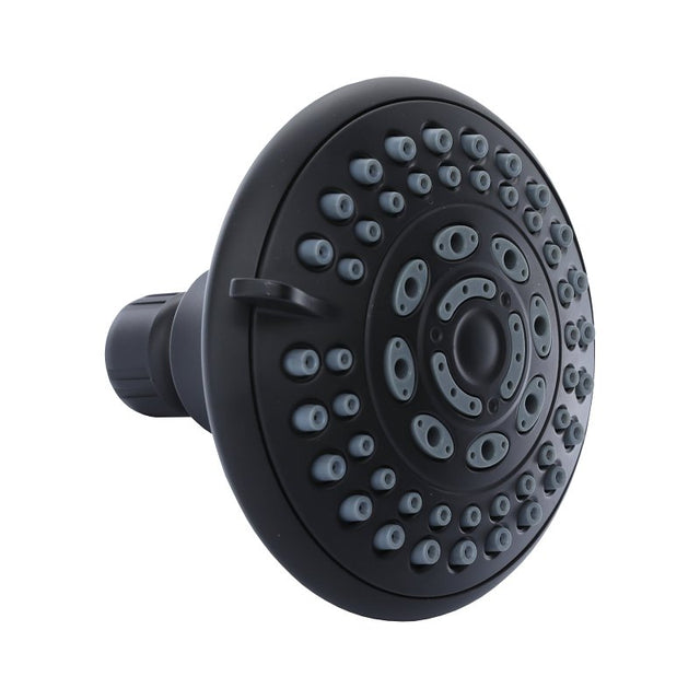 Danco 12023 Shower Head, Round, 1.8 gpm, 1/2 in Connection, 5-Spray Function, Plastic, Matte, 4.13 in Dia, 4 in L