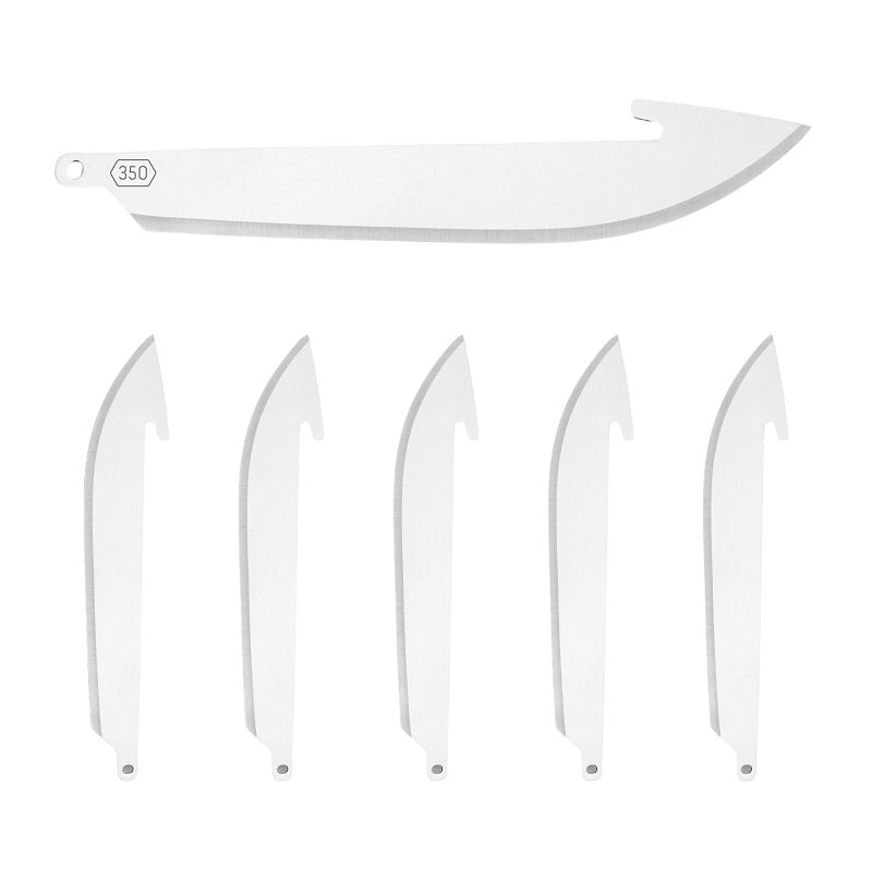 Outdoor Edge Razorsafe Series RR-6 Drop-Point Replacement Blade, 3-1/2 in L, Stainless Steel, Pack of 12