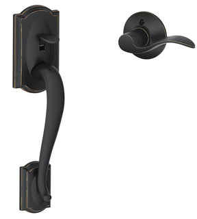 Schlage FE285CAM 716 ACC Combination Lockset, Lever Interior Handle, Left, Right, Mechanical Lock, Wave Design