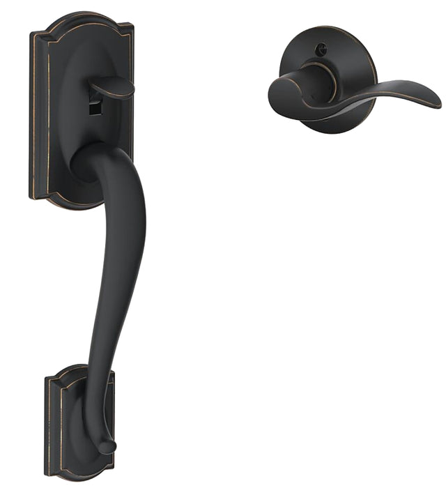 Schlage FE285CAM 716 ACC Combination Lockset, Lever Interior Handle, Left, Right, Mechanical Lock, Wave Design