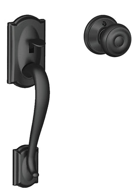 Schlage FE285CAM622GEO Combination Lockset, Mechanical Lock, Grip with Knob Handle, Round Design, Matte Black, 1 Grade