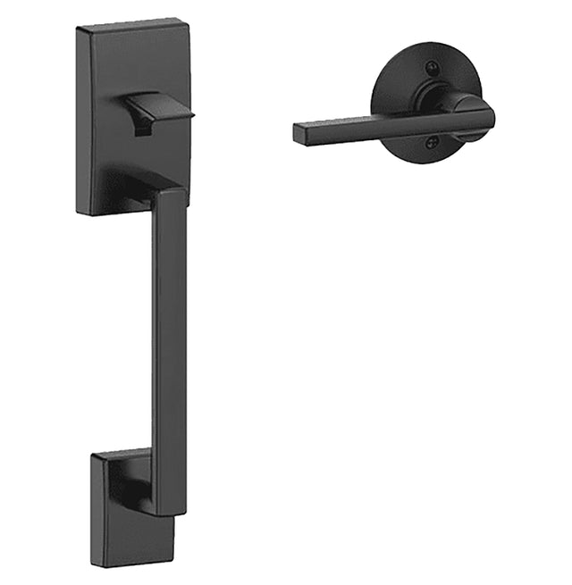 Schlage FE285CEN622LAT Combination Lockset, Mechanical Lock, Grip with Lever Handle, Straight Design, Matte Black, Metal