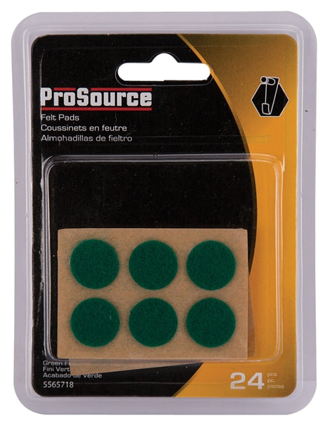 ProSource PH-122294-PS Furniture Pad, Felt Cloth, Green, 5/8 in Dia, 1/16 in Thick, Round
