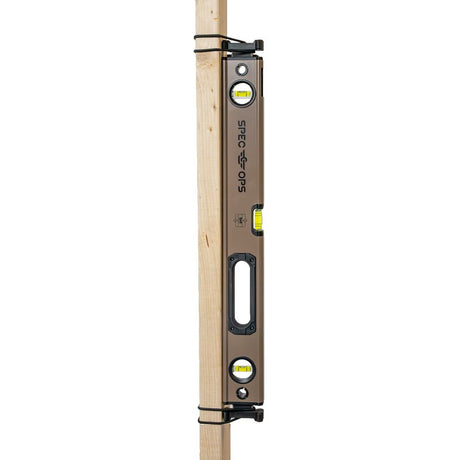 Spec Ops SPEC-LEVEL24 Box Beam Level, 24 in L, 3-Vial, Aluminum, Black/Flat Dark Earth