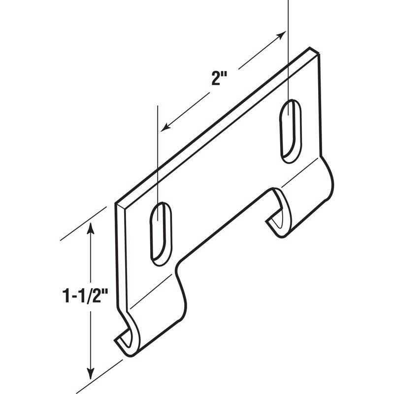 Prime-Line 7.35 in. H X 1-1/2 in. W Gray Frameless Shower Door Bottom Guide