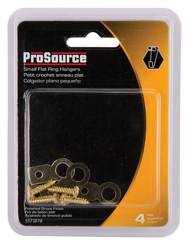 ProSource PH-122225-PS Frame Hanger, 6.5 lb, Steel, Polished Brass, Brass, Flush Mounting