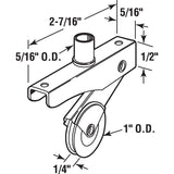 Prime-Line B 702 Sliding Screen Door Roller, 1 in Dia Roller, 1/4 in W Roller, Steel