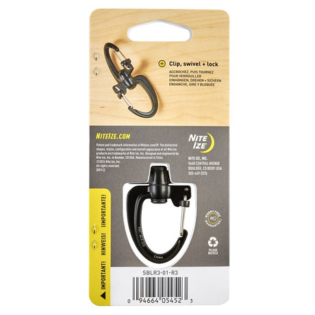 Nite Ize S-BINER 360 SLIDELOCK Series SBLR3-01-R3 Dual Carabiner, Wire, 1.3 in L, Zinc Alloy