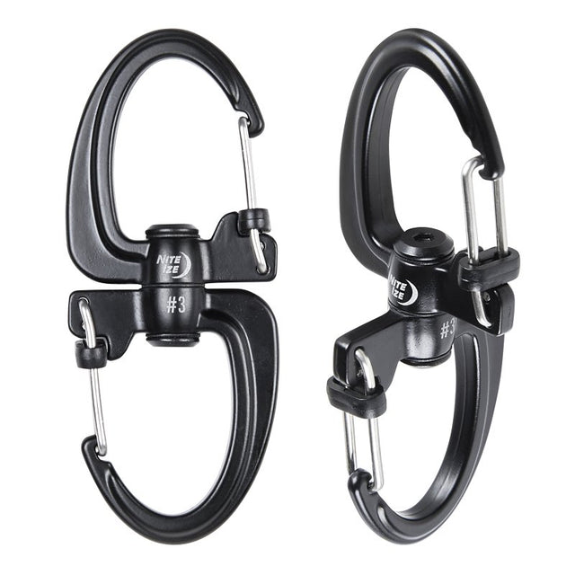 Nite Ize S-BINER 360 SLIDELOCK Series SBLR3-01-R3 Dual Carabiner, Wire, 1.3 in L, Zinc Alloy