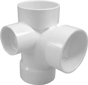 Canplas 192148L Sanitary Pipe Tee, 3 x 2 in, Hub, PVC
