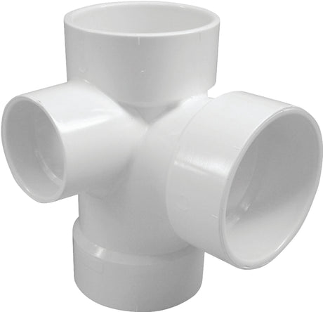 Canplas 192148L Sanitary Pipe Tee, 3 x 2 in, Hub, PVC
