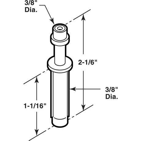 Prime-Line 3/8 in. D X 2.06 in. L Matte White Plastic/Steel Bracket 2 pc
