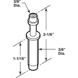 Prime-Line 3/8 in. D X 2.06 in. L Matte White Plastic/Steel Bracket 2 pc