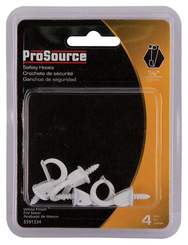 ProSource PH-122238-PS Cup Hook, 7/16 in Thread, 33 mm L, Zinc Alloy, White Painted