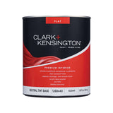 Clark+Kensington Flat Tint Base Neutral Base Paint + Primer Interior 1 qt, Pack of 4