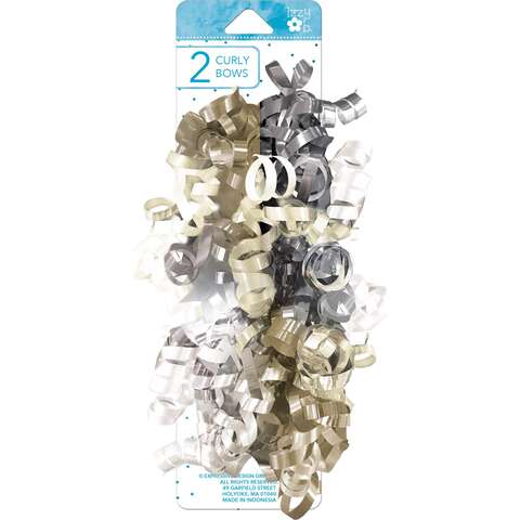 Paper Images Izzy Ob Multi-Color Metallic Curly Bows, Pack of 6