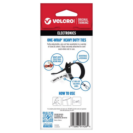 VELCRO Brand ONE-WRAP Small Nylon Strap 8 in. L 5 pk