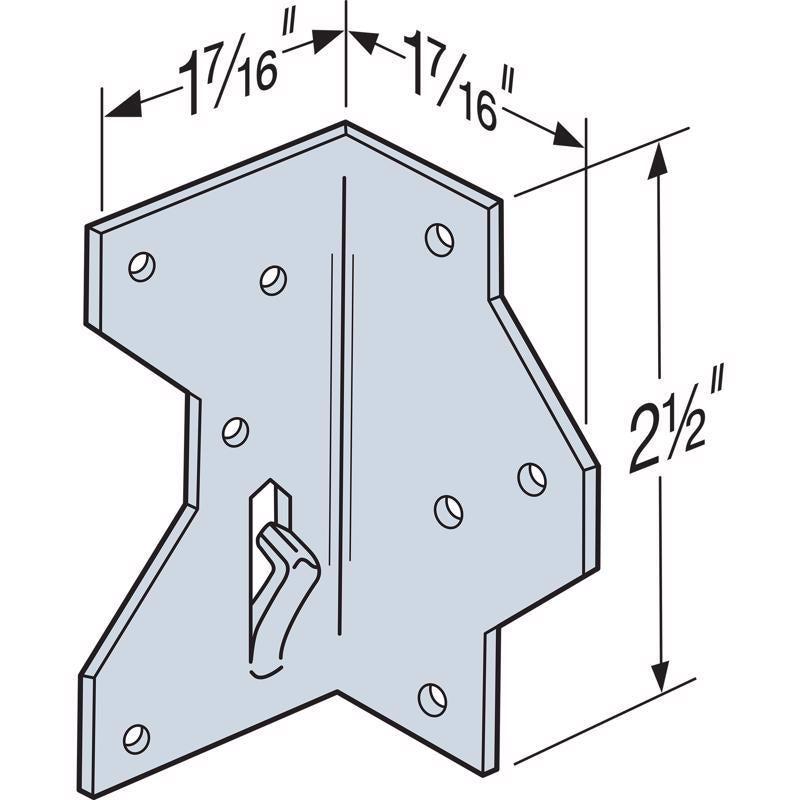 Simpson Strong-Tie 1.4 in. W X 2.5 in. L Galvanized Steel Framing Angle