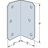 Simpson Strong-Tie 2 in. W X 4 in. L Galvanized Steel Medium L-Angle