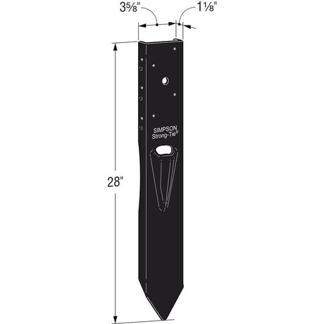 Simpson Strong-Tie 28 in. H X 3.83 in. W 12 Ga. Steel Ez Mender