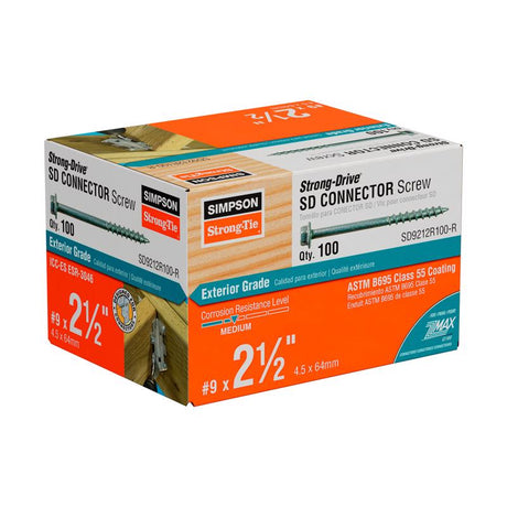 Simpson Strong-Tie Strong-Drive No. 9 Sizes X 2-1/2 in. L Star Hex Head Serrated Structural Screws
