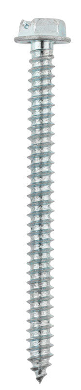 HILLMAN No. 8 X 2 in. L Slotted Hex Washer Head Sheet Metal Screws 100 pk