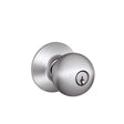Schlage Orbit Satin Chrome Entry Door Knob 1-3/4 in.