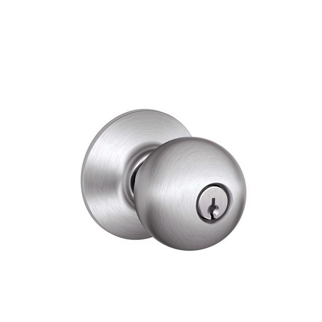 Schlage Orbit Satin Chrome Entry Door Knob 1-3/4 in.