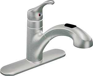 Moen Renzo Glacier CA87316SRS Kitchen Faucet, 1.5 gpm, 1-Handle, Stainless Steel, Stainless Steel, Deck, Lever Handle
