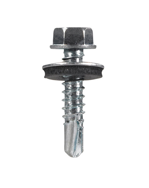 HILLMAN No. 12-14 X 1 in. L Hex Hex Head Self-Drilling Screws 100 pk