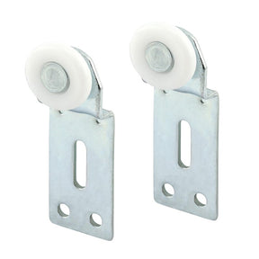 Prime-Line N 6512 Roller Assembly, 1 in Dia Roller, 1/4 in W Roller, Steel, Silver, 1-Roller, 60 lb, Side Mounting