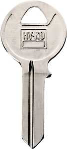 Hy-Ko 11010AMH1 Key Blank, Brass, Nickel, For: American Cabinet, House Locks and Padlocks, AMH1 Key Number, Pack of 10