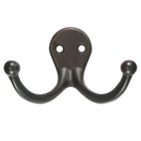 Ace 1 in. L Oil Rubbed Bronze Brown Metal Small Double Garment Hook 2 pk, Pack of 5