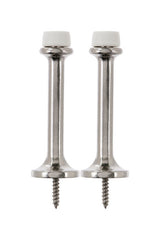 Ace Metal Satin Nickel Silver Rigid Door Stop Mounts to door and wall 1/8 in., Pack of 5