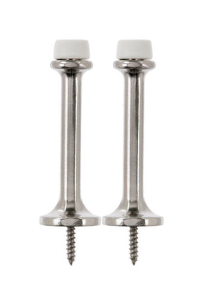 Ace Metal Satin Nickel Silver Rigid Door Stop Mounts to door and wall 1/8 in., Pack of 5