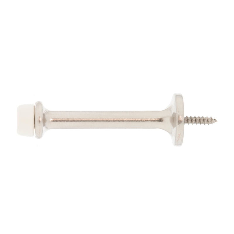 Ace Metal Satin Nickel Silver Rigid Door Stop Mounts to door and wall 1/8 in., Pack of 5