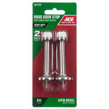 Ace Metal Satin Nickel Silver Rigid Door Stop Mounts to door and wall 1/8 in., Pack of 5