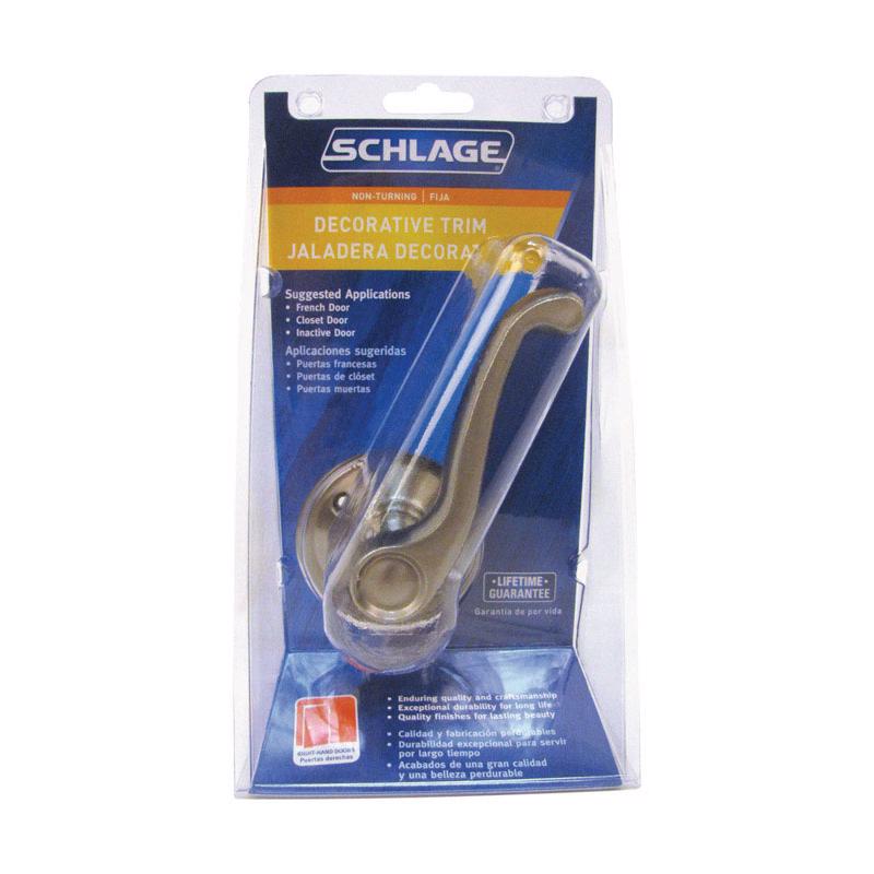 Schlage Flair Satin Nickel Dummy Lever
