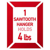 3M Command White Sawtooth Picture Hanger 4 lb 3 pk, Pack of 4