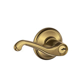 Schlage Flair Antique Brass Entry Door Knob 1-3/8 in.