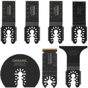 Dremel MM497U Universal Oscillating Multi-Tool Blade Kit, 1-1/4, 1-5/8, 2-3/4, 3 in, Bi-Metal/Carbide/HCS