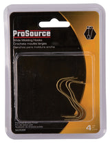 ProSource PH-122246-PS Moulding Hook, 1/2 in Opening, Steel, Polished Brass, 4-Hook