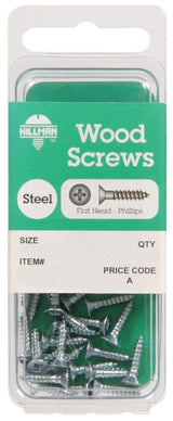HILLMAN No. 8 X 1-1/2 in. L Phillips Zinc-Plated Coarse Wood Screws 10 pk, Pack of 10