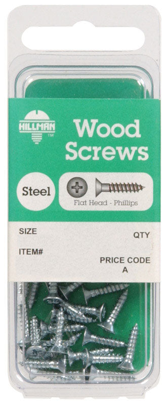 HILLMAN No. 8 X 1-1/2 in. L Phillips Zinc-Plated Coarse Wood Screws 10 pk, Pack of 10