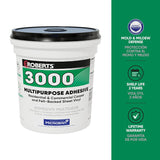 Roberts 3000 Series 3000-1 Multi-Purpose Adhesive, Creamy Tan, 1 gal Pail, Pack of 4